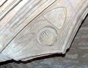 Detail on the east portion of the tomb in the south aisle March 2011